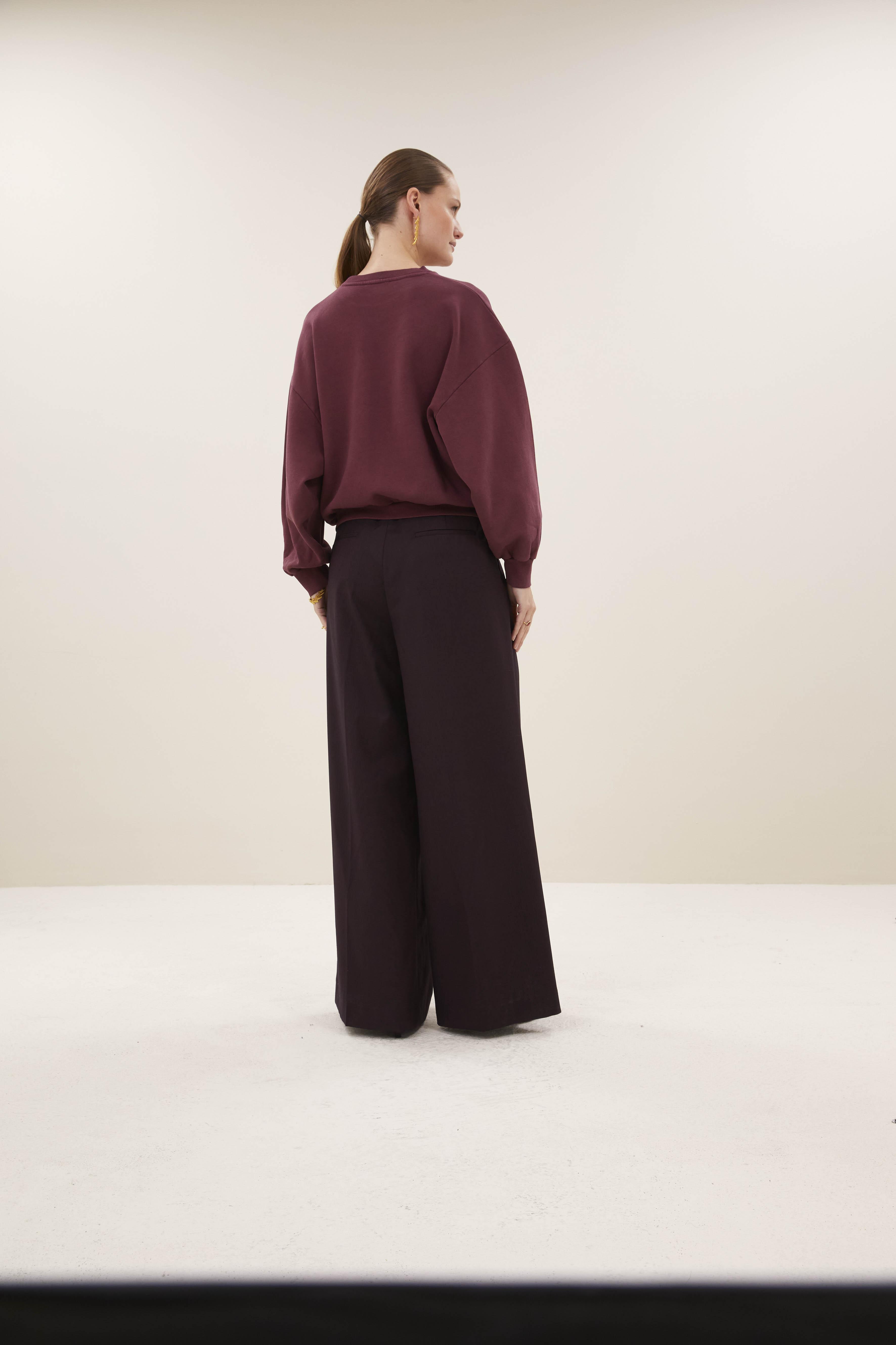 By-Bar Malyn Logo Sweater Burgundy Crush Damen Pullover rot
